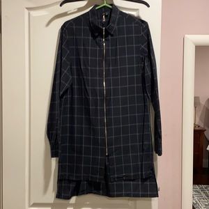 Topman longline zip shirt